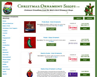 christmas ornament shops